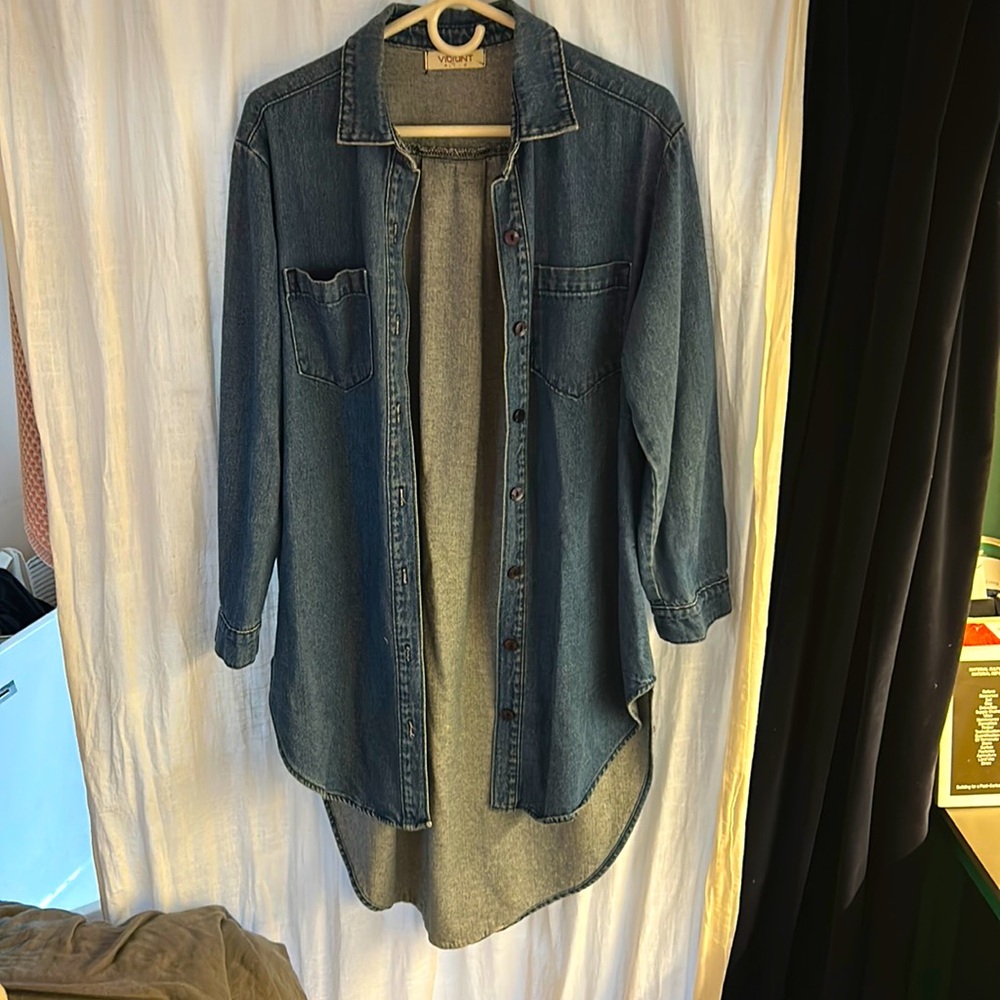 Denim Shirt Jacket- Vibrant 100% cotton made in the USA
